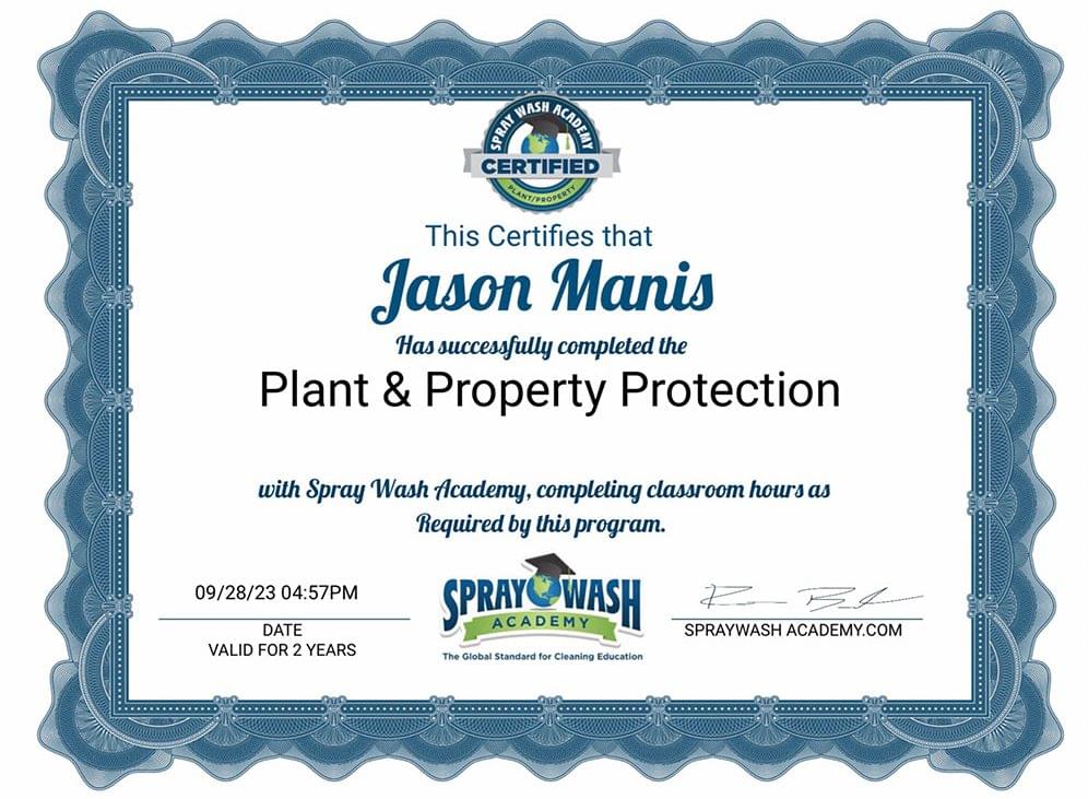 Plant And Property Protection Certificate